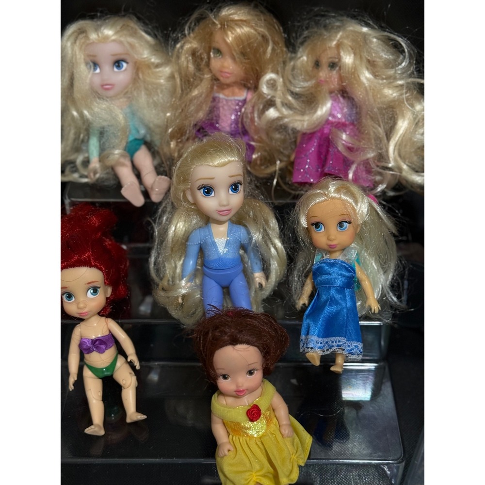 Disney Princess Mini Dolls Elsa Ariel Belle Collection 7 Pack